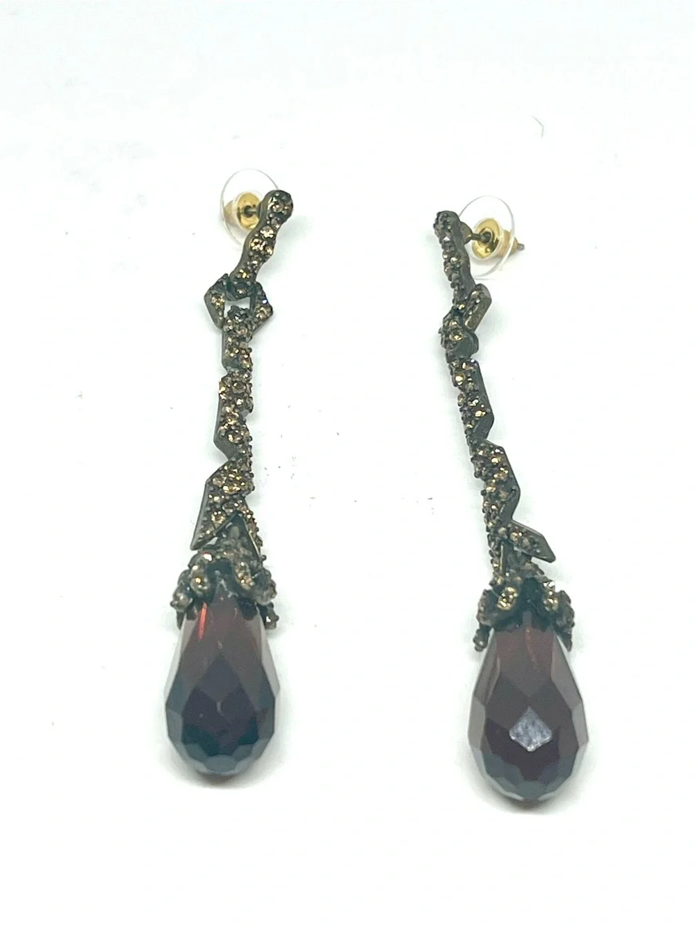 Vintage Smoky Quartz Drop Earrings